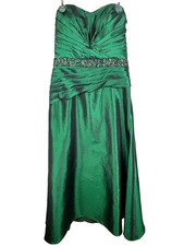 Alyce Designs Strapless Formal Prom Dress Sweetheart Beaded Gown Emerald Green