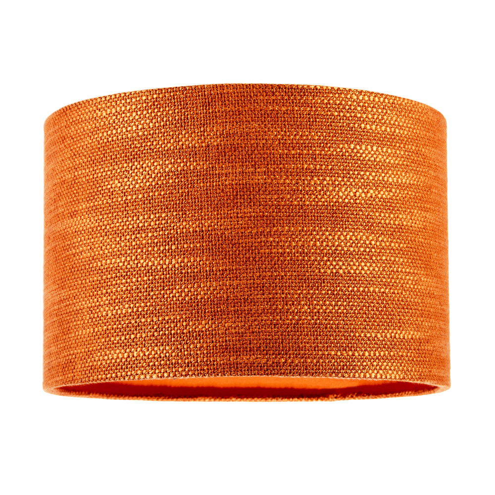 Designer Bobbled and Textured Linen Lamp Shade in Rustic Orange by Happy Home...