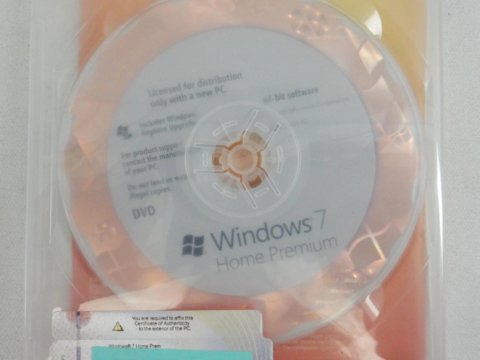 Windows 7 Home Premium 64-bit w/ Service Pack 1 Installation DVD & Product Key - Image 2 of 3