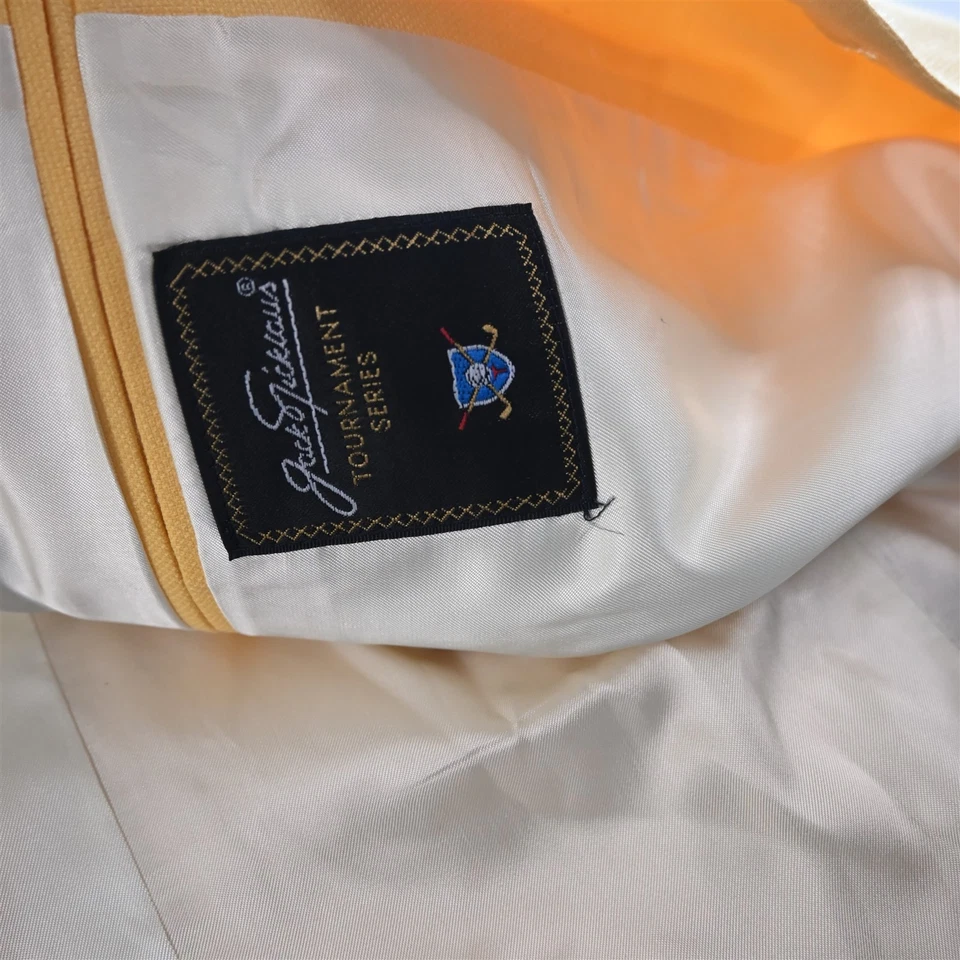 Blazer Traje Chaqueta Abrigo Deportivo Jack Nicklaus 46L Amarillo 100% Lana Golf Para Hombre Foto 4 de 4