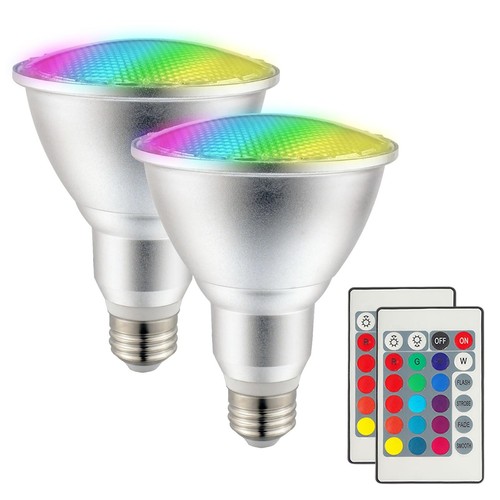 2Pack PAR30 LED Bulb, 30W RGB+Warm White(3000K) LED Flood Light Indoor/Outdoo...