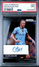 2024-25 PANINI PRIZM EPL ERLING HAALAND SIGNATURES AUTOGRAPH AUTO SP PSA 9