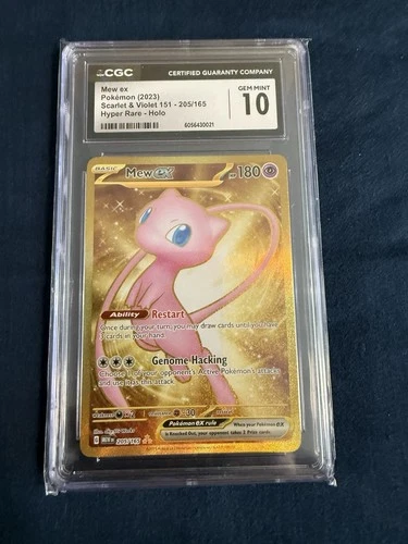 Pokemon Mew EX 205/165 Scarlet & Violet 151 Hyper Rare Card CGC 10