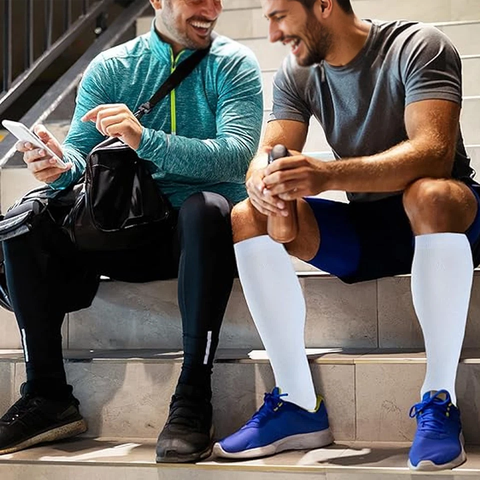 (5 Pairs) Compression 15-20mmHg Graduated Support Socks Calf Mens Womens S-XXL - Image 3 of 4