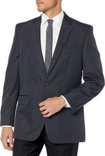 Haggar HZ00268 Travel Performance Mini Tic Classic Fit Navy Suit Coat 48R 200