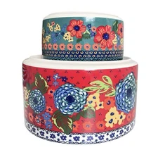 The Pioneer Woman Dazzling Dahlias Stoneware Nesting Bowl Set Floral Farmhouse