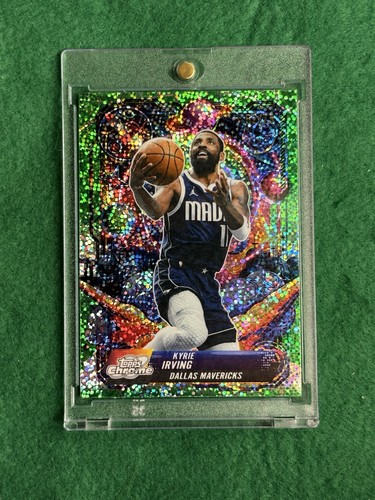 KYRIE IRVING 2025-26 TOPPS CHROME COSMIC PROPULSION GREEN SPARKLE #PRP /75 SSP