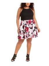 SPEECHLESS Womens Spaghetti Strap Above The Knee Party Fit + Flare Dress