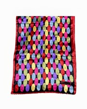 VTG ECHO Red  Multicolor Oval Polka Dot 100 Silk Scarf Geometric Retro Pattern