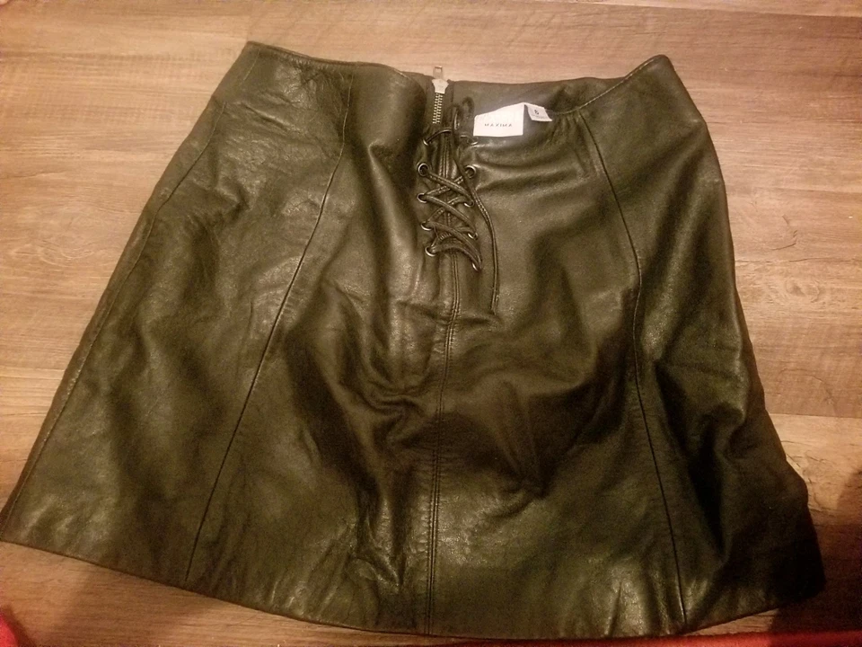 Falda Wilson's de cuero negra para mujer talla 6 Foto 2 de 3