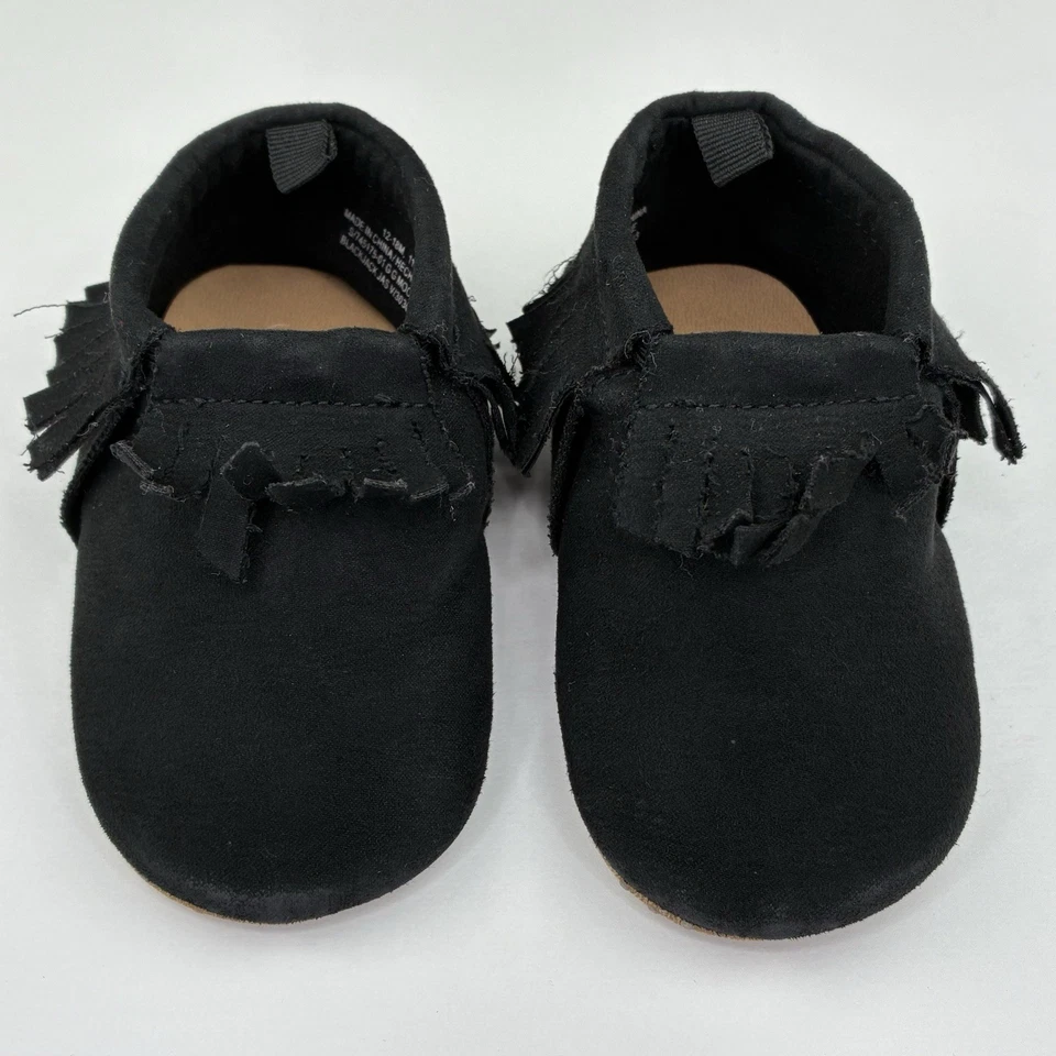 Old Navy Zapatos Bebé Mocasines Talla 12-18 Meses Negro, Marrón Lote De 2 Foto 3 de 4