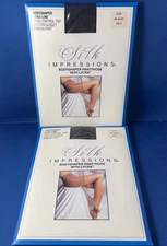 2 Silk Impressions Bodyshaper Pantyhose With Lycra Size D Off Black Color