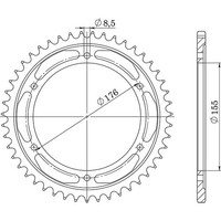 Zahnrad Stahl P530 - Z43 (DIS.86601) Triumph 885 Speed Triple Efi 97/99