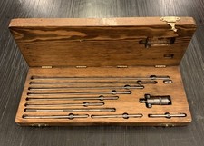 Starrett Depth Micrometer (# 124-B) Set in Wooden Box USA Made Vintage