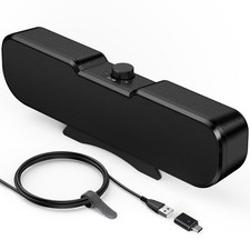 Computer Speakers for Desktop PC, Easy Volume Knob, Sturdy Clamp, Basic Sound...