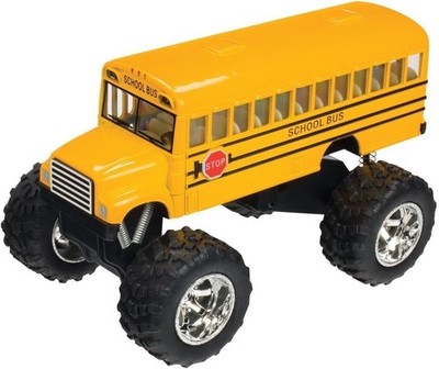 Kinsmart 5'' Monster Truck Yellow School Bus Big Wheel bus Diecast Toy Kids Gift