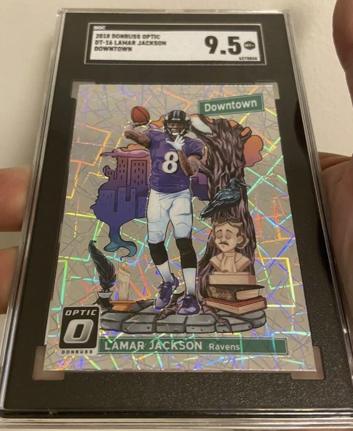 🔥 2018 Donruss Optic Downtown Lamar Jackson Ravens SGC 9.5 #DT-16 Football RC