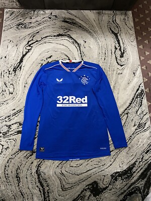 Rangers FC Pro Player Issue Heim Fußballtrikot Roofe #25 neu mit Etikett Größe Medium L/S