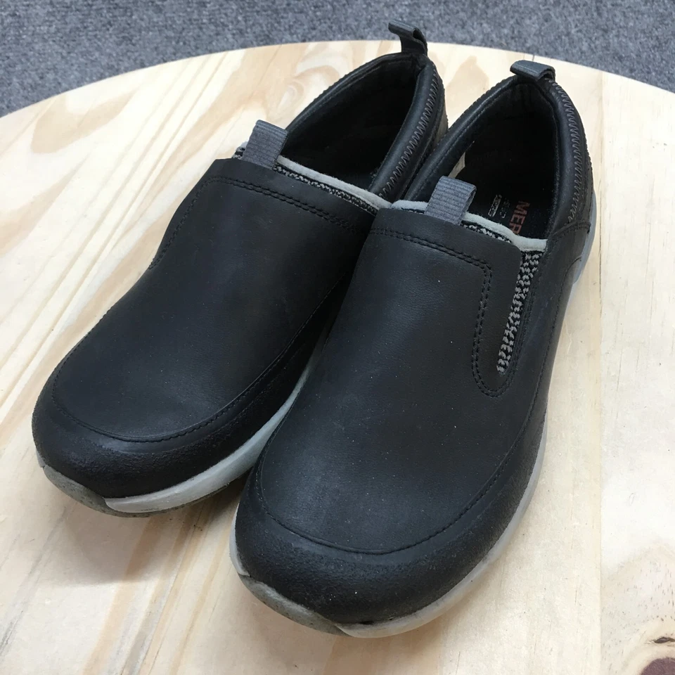 Merrell Shoes Womens 6 Applaud Moc Slip On Loafer Flats J02288 Black Leather - Image 3 of 4