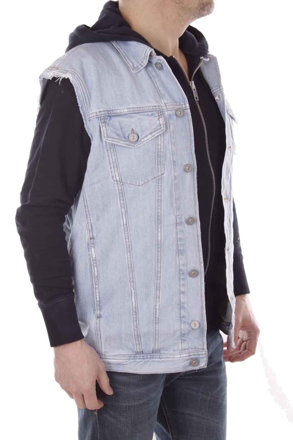 Diesel D-Hill-SM Herren Jeansjacke Weste Ärmellos Gr. S