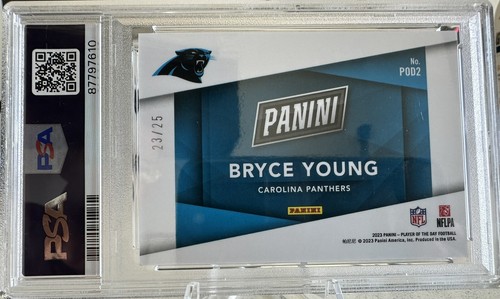 2023 Player of the Day #POD2 Bryce Young Marketing Insert 23/25 PSA 9 Panthers - Picture 2 of 2