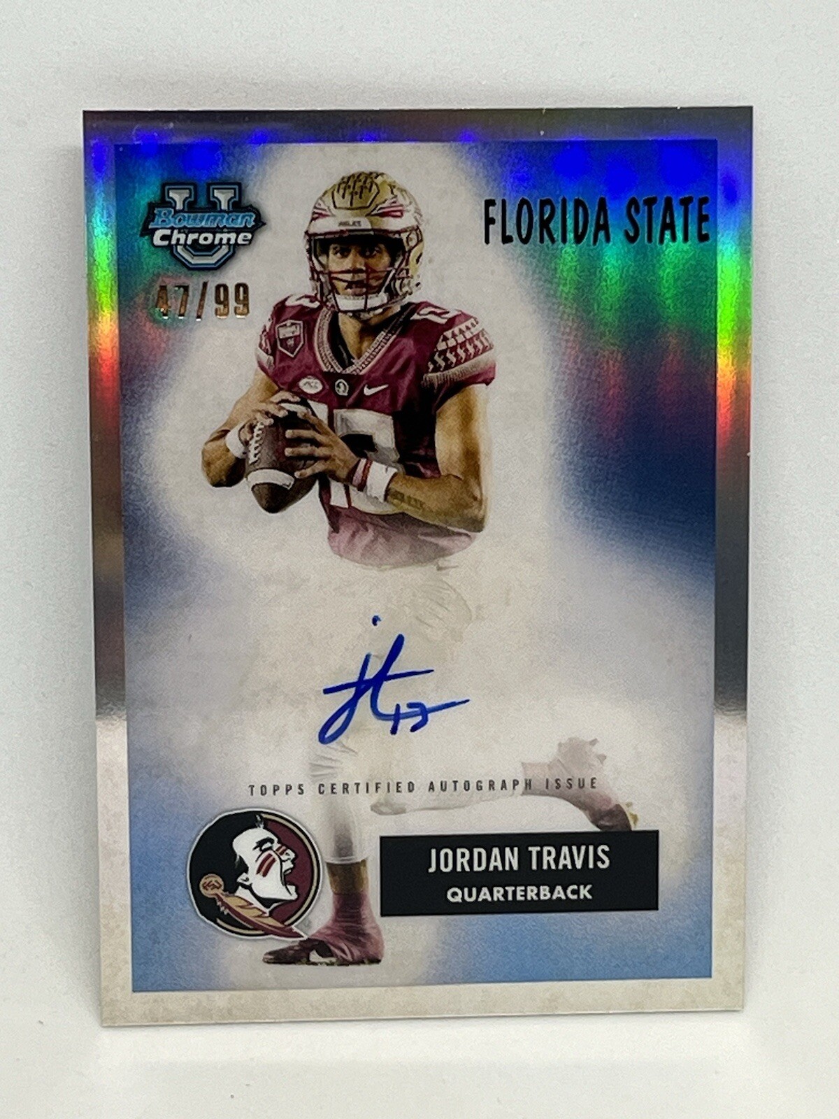 2023 Bowman U Chrome - 1955 Bowman Football Autographs Jordan Travis /99 (RC)