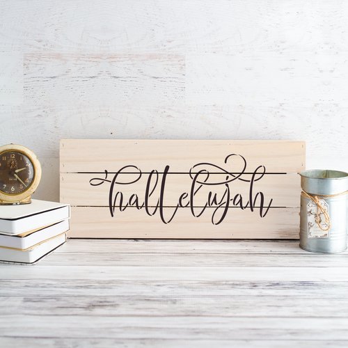 Hallelujah Script Stencil - Durable & Reusable Mylar Stencils - Picture 3 of 5