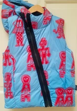 Nununu Boy's Kids Down Puffer Vest Totem Print Size 6 7Y (30093B)