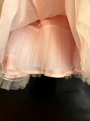 New Joan Calabrese for Mon Cheri Pink White Satin Tulle Flower Girl 2T $178 - Picture 7 of 10