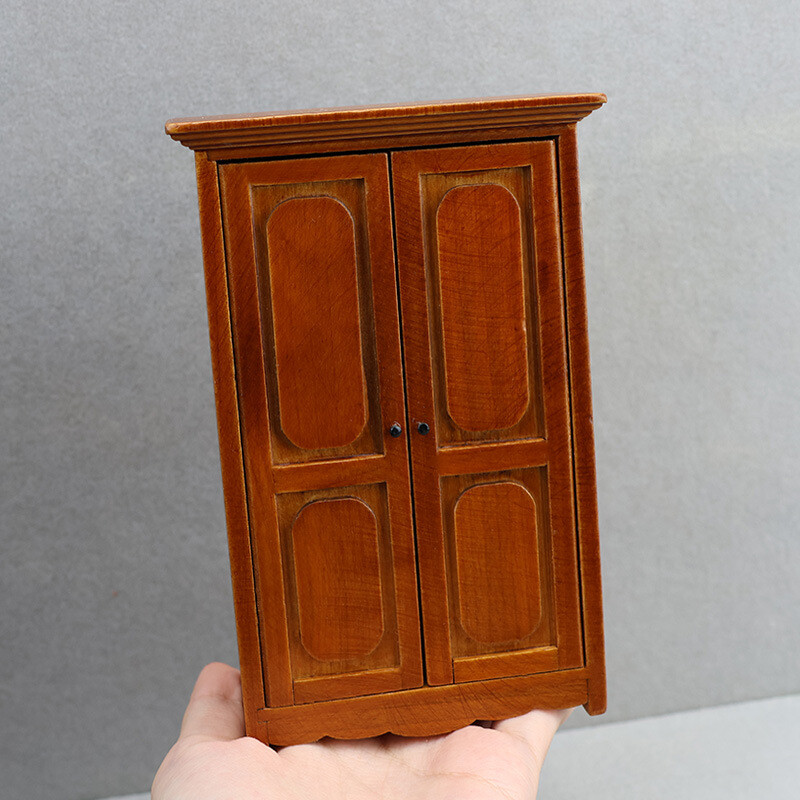 Mueble de lujo vintage para casa de muñecas miniatura escala 1:12 armario granate