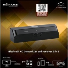KORAMZI BTR26 Bluetooth HD Transmitter and Receiver 2 in 1  Black -Refurbished