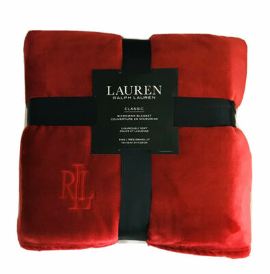RALPH LAUREN Red KING Micro-mink Soft Plush Throw Soft RALPH LAUREN Red KING Micro-mink Soft Plush Throw Soft