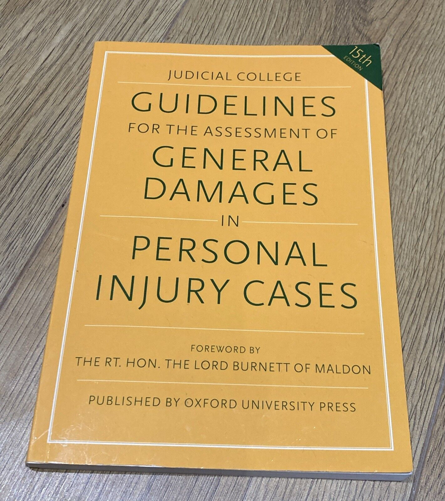 Guideline For The Assessment Of General Damages In Personal Injury Cases 15th Ed