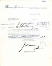 Ringo Starr (Richard Starkey) Beatles Signed Authentic Club Bill PSA/DNA #E30950 Ringo Starr (Richard Starkey) Beatles Signed Authentic Club Bill PSA/DNA #E30950