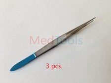3 STAINLESS STEEL SPLINTER FORCEPS TWEEZERS FINE POINT 4.5" SURGICAL INSTRUMENTS