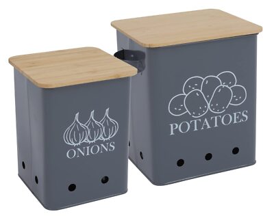 Potato Onion Storage Bin Kitchen Storage Canister Set Of 2 Kitchen Pantry Organi
