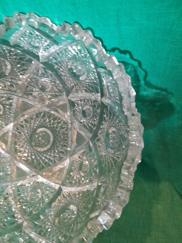 Schöne geschliffenes Glas schwere 5 Pfund Servierschale bitte lesen - Bild 4 von 13