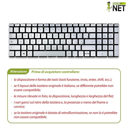 Tastiera retroilluminata compatibile con HP 15-dw0119nl 15-dw0120nl ITALIANA - Afbeelding 4 van 6