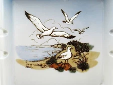 Vintage Retro Ceramic Seagull Ashtray Ocean Otagiri? Style Glazed Unmarked