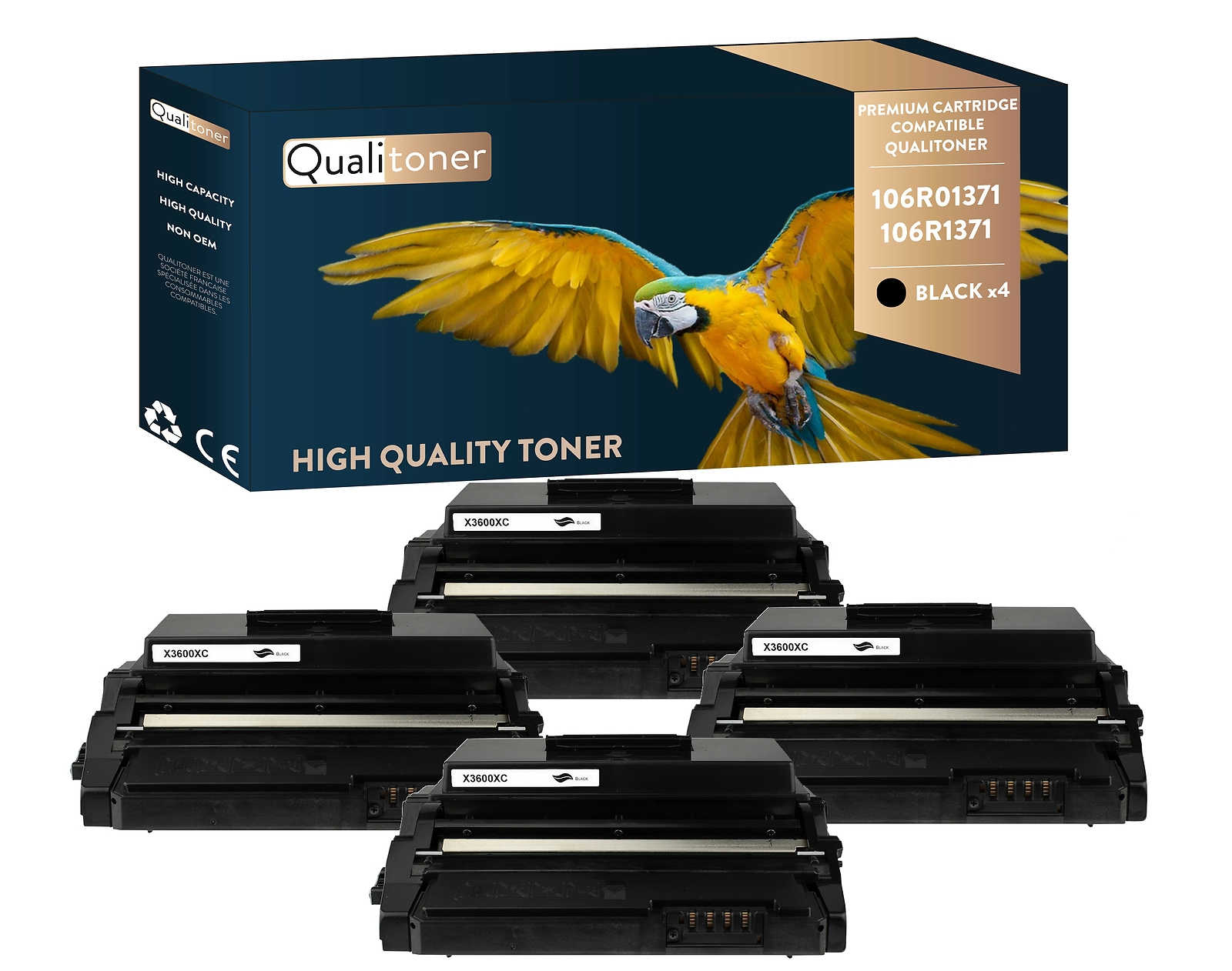 Toner 106R01371 noir compatible Xerox ideal pour le teletravail actif
