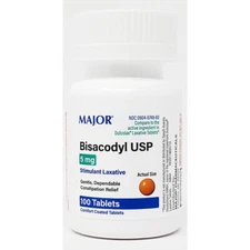 Major Bisacodyl 5 mg EC (Compare to Dulcolax) 100ct -Exp Date 05-2026