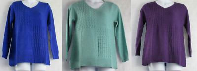 Karen Scott Women's 100% Cotton Mixed-Stitch Pullover Sweater, Assorted Colors