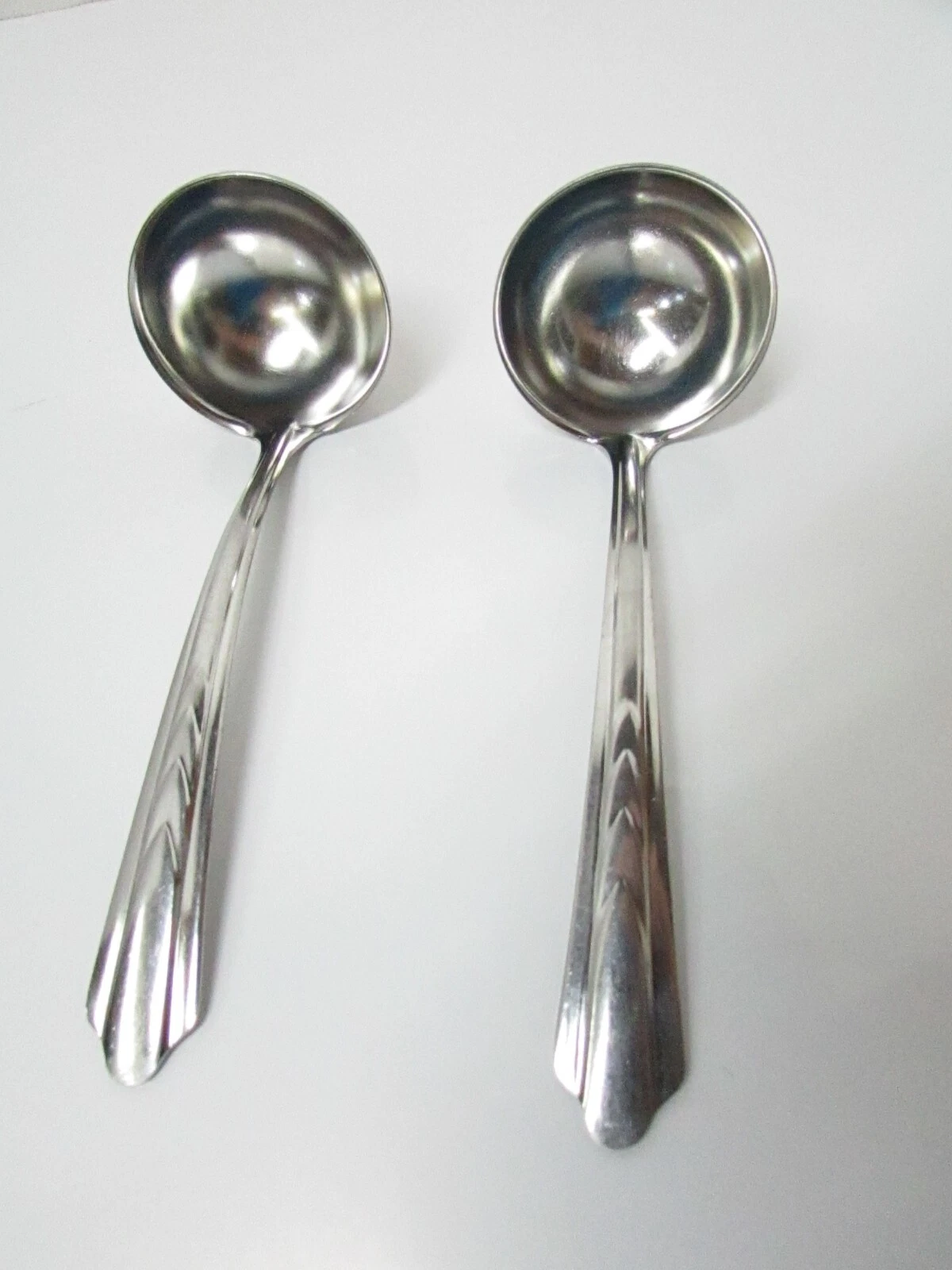 Lot of 2 Vintage Stainless USA Gravy or Sauce Ladles Spoons 6" Long x 2" Wide