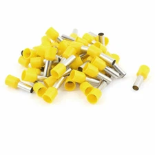 50 x 10mm2 Crimp Cord End Terminal Insulated Bootlace Ferrule Connector Yellow #