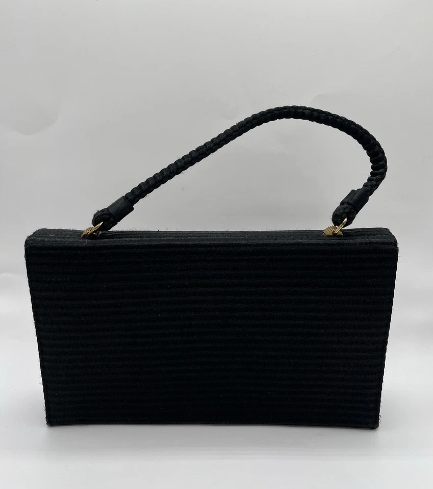 Bolso de Noche Vintage "Corona" Lewis Terciopelo Asa Superior Años 50 con Acentos Dorados Foto 2 de 4