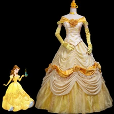 Beauty And The Beast Belle Cosplay Costume Princess Dress Party Ball Gown