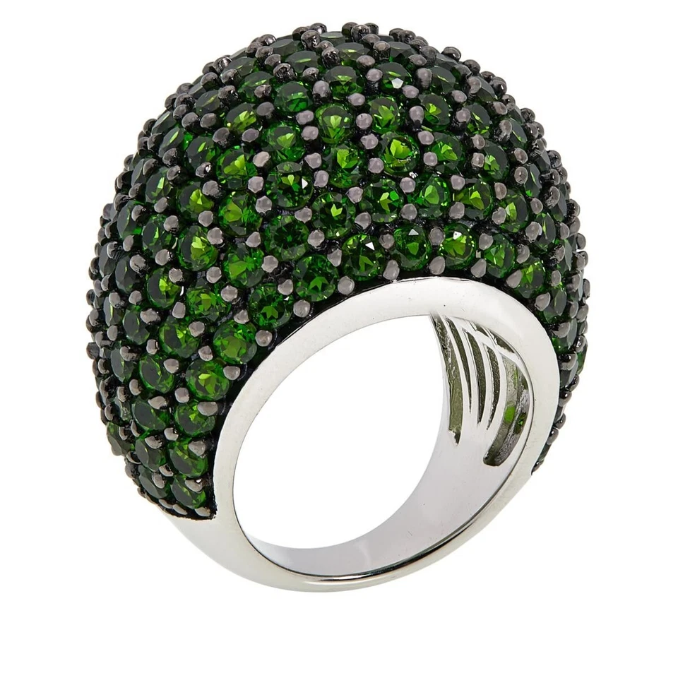 Anillo Cúpula Diópsido Cromo Verde Plata Esterlina Rarezas Talla 7 Foto 2 de 4