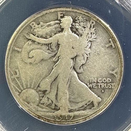 1917-D Walking Liberty Half Dollar ANACS VG10 Details Mint Mark Obverse Key Date - Picture 3 of 4