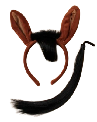 CAKE-FACTORY HORSE Ears & Tail Set Headband Fancy Dress Costume Accessory ONE SIZE FITS ALL