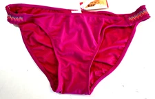 XHILARATION WOMEN'S EMBROIDERED BIKINI BOTTOM PLUM XS NEW WITH TAGS!!!